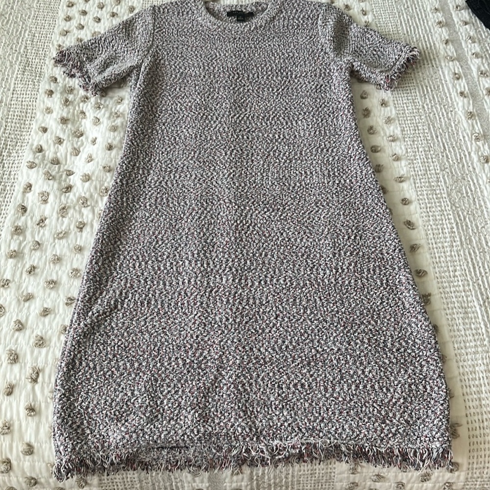 Ann Taylor pink variates tweed stretch dress. Knee length